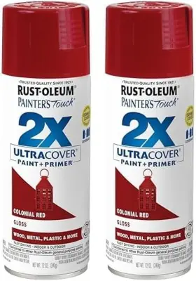 249116 Rust-oleum 2 Pack 12 Oz Gloss Colonial Red Spray Paint