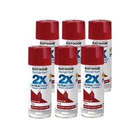 Rust-oleum 249116-6 12 Ounce Pack Of 6 Gloss Colonial Red Spray Paint Durable Interior Exterior Use