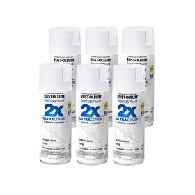 Rust-oleum 249843-6 Painters Touch 2x Ultra Cover Satin Blossom White Spray Paint Pack Of 6