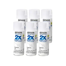 249843-6 Rust-oleum Painters Touch 2x Ultra Cover Satin Blossom White Spray Paint Pack Of 6