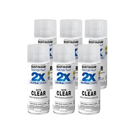 Rust-oleum 249845-6 Painters Touch 2x Ultra Cover Satin Clear Spray Paint Pack Of 6 12 Ounce
