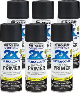 249846-6 Rust-oleum Pk Painters Touch 2x Ultra Cover Flat Black Enamel Primer