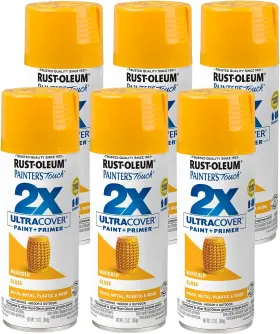 249862-6 Rust-oleum Painters Touch 2x Ultra Cover Spray Paint Gloss Marigold 6 Pack