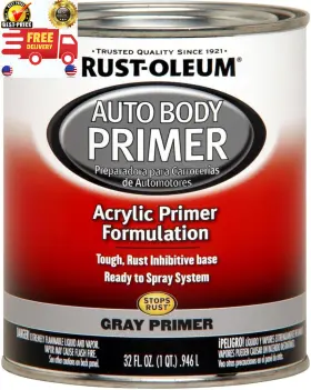 253499 Rust-oleum Automotive Premixed Auto Body Paint Quart Gray Primer 32 Fl Oz Pack Of