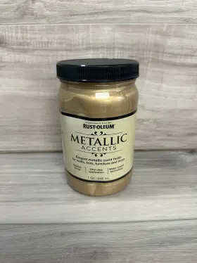 320728 Rust-oleum 253537 263537 Metallic Accents Interior Wall Paint Quart Soft Gold