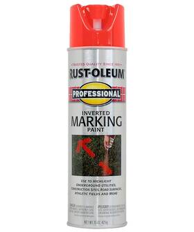 Rust-oleum 2558838 Professional Inverted Marking Spray Paint 15 Oz Fluorescent Red Or