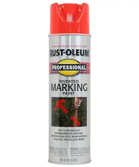 2558838 Rust-oleum Professional Inverted Marking Spray Paint 15 Oz Fluorescent Red Or