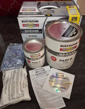 257185 Rust-oleum Garage Floor Coating Kit Gray Gloss 1 Car 250 Sq Ft