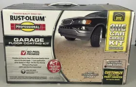 257186 Rust-oleum 1 Car Garage Floor Coating Kit - Tan Gloss 250 Sq Feet Epoxy Paint