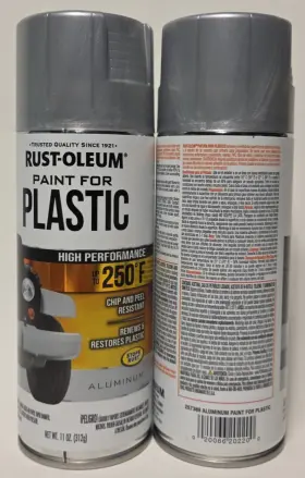 257389 Rust-oleum 2 Ct Paint For Plastic Sprays 12 Oz. Gloss Gray/silver