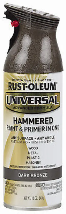 1-coat Rust-oleum 258199 Universal Spray Paint Hammered Dark Bronze 12-oz