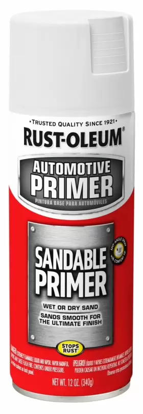 260737 Rust-oleum Automotive Sandable Primer Spray 12 Oz White