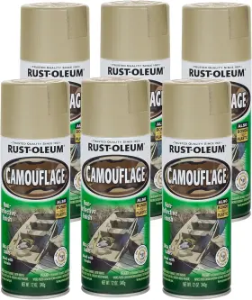 263653 Rust-oleum Spray Paint Non Reflective Camouflage 12 Oz Cans 6 Pack Sand
