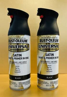 Rust-oleum 265545 Two Rust-oleum Universal Any Surface Spray Paint 12 Oz Satin Black