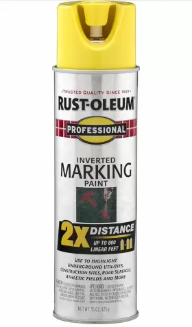 266577 Rust-oleum Professional 2x Distance Inverted Marking Spray Paint 15 Oz High Visibility