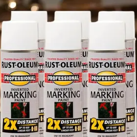 266593 Rust-oleum 6 Pk Pro 2x Inverted Marking Paint White 15oz