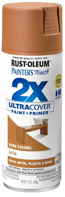 Rust-oleum 267118 Painters Touch 12oz Satin Warm Caramel Spray Paint Ultra Cover Interior