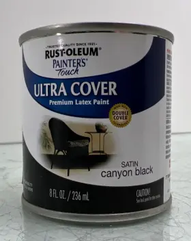 267249-painters Rust-oleum 267249 Touch Latex Paint 1 Half Pint Satin Canyon Black