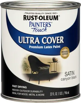 267332 Rust-oleum Painters Touch Satin Canyon Black Paint Exterior And Interior 1 Qt