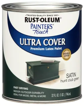 267334 Rust-oleum Painters Touch Satin Hunt Club Green Paint 1 Quart Multi Surface