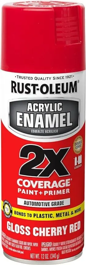 271920 Rust-oleum Acrylic Enamel 2x Spray Paint 12 Oz Gloss Cherry Red