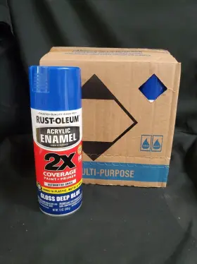 271942 Rust-oleum Pack Of 6 Acrylic Enamel Gloss Deep Blue 12 Oz Each New