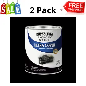 276166 Rust-oleum 2 Pack Painters Touch Black Gloss Latex Paint Ultra Cover 1 Quart