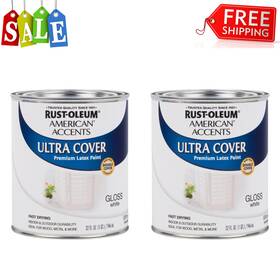Rust-oleum 276168 White Rust-oleum American Accents Ultra Cover Quart Gloss Latex Paint 2 Pack