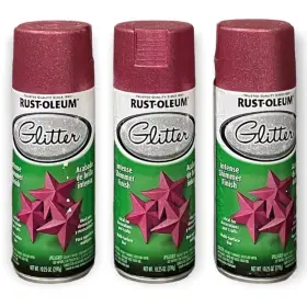 276287 Rust-oleum Rustoleum Glitter Spray Paint Bright Pink 10.25-oz. Lot Of 3 Cans