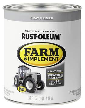 Rust-oleum 280106 Specialty Gray Primer Paint For Tractors Trailers Lawn Mowers 1 Quart