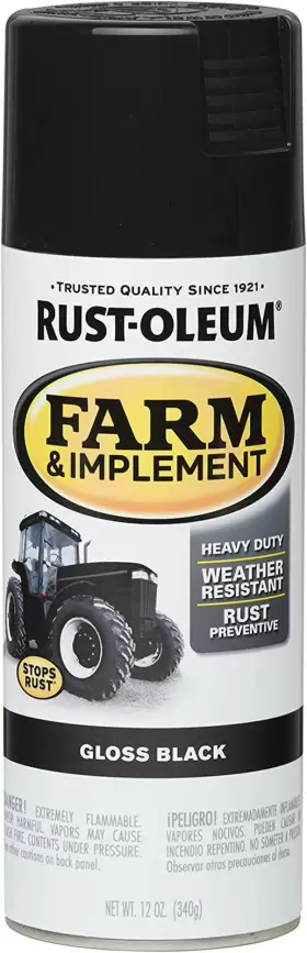 280123 Rust-oleum Farm And Implement Spray Paint 12 Oz Gloss Black Pack Of 1
