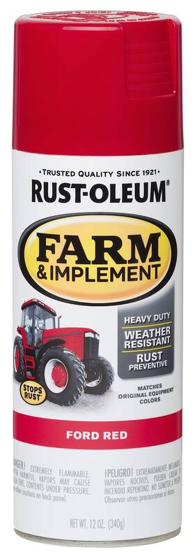Rust-oleum 280136 Specialty Ford Red 12 Ounce Heavy Duty Tractor Spray Paint