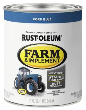 280153 Rust-oleum Ford Blue Tractor Paint Quart Heavy Duty Preventative Gloss Finish 130 S