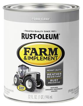 Rust-oleum 280154 Ford Gray Farm Implement Paint Durable Preventative 1 Quart