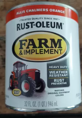 280156 Rust-oleum Farm And Implement Paint Allis Chalmers Orange 1 Qt