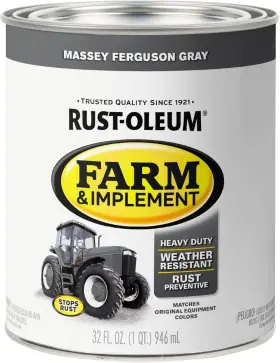 280157 Rust-oleum Farm And Implement Enamel Paint Quart Massey Ferguson Gray P