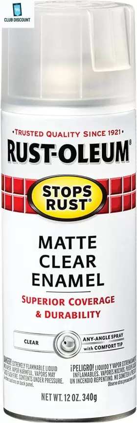 285093 Rust-oleum Stops Spray Paint 12 Oz Matte Clear
