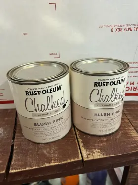 285142 Rust-oleum New 2-pack Lot 1 Quart Blush Pink Chalked Ultra Matte Paint
