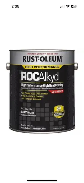 286510 Rust-oleum Heat Resistant Coating Metal