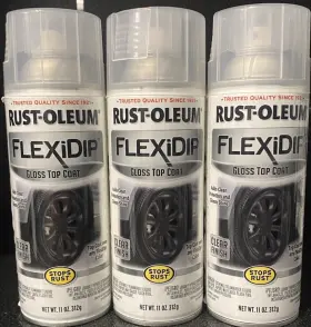 287560 Rust-oleum Flexidip Clear Gloss Top Coat Coating For Colors 3 Pack