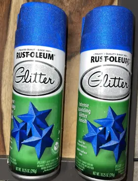 299425 Rust-oleum 2x Rustoleum Glitter Royal Blue Spray Paint Intense Sparkling Finish Two New