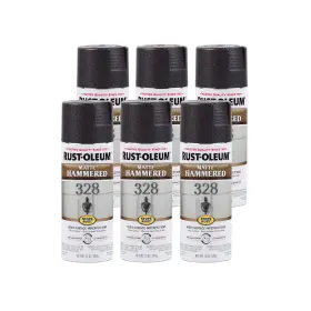 300607-6 Rust-oleum 300607-6pk Stops Hammered 12 Fl Oz Pack Of 6 Matte Black