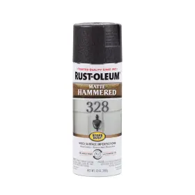 300607 Rust-oleum Stops Hammered 12 Ounce Matte Black Spray Paint Durability