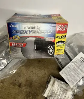 301355 Rust-oleum Epoxy Shield Garage Floor Coating Grey Gloss 2 1/2 Car Read