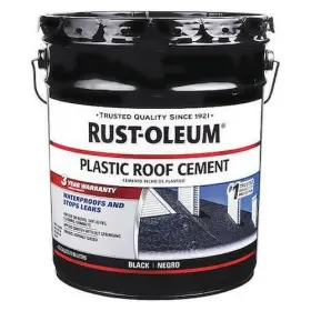 301990 Rust-oleum Plastic Roof Cement Waterproofs Stop Leaks Solvent Base 4.75 Gal