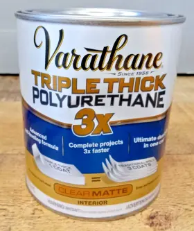 304588 Rust-oleum Dented Can Clear Matte Varathane 3x Thick Polyurethane 1 Qt