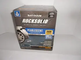 306328 Rust-oleum Rocksolid Pearlescent Floor Coating Smoky Blue 1 Car Garage Kit- F45
