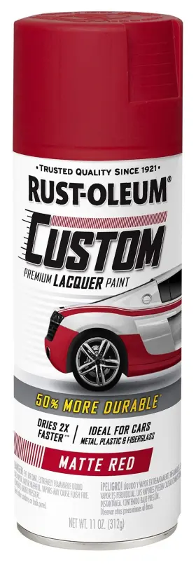 311484 Rust-oleum Automotive Custom Lacquer Spray Paint 11 Oz Matte Red