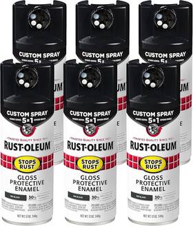 Rust-oleum 313029286264 Rust-oleum 380397-6pk Stops Custom Spray 5-in-1 Paint 12 Oz Gloss I
