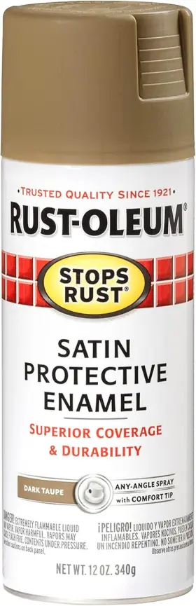 241238 Rust-oleum 313033312331 Stops Spray Paint 12 Oz Satin Dark Taupe